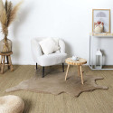 Tapis Forme Peau de Bête 120x158cm Imitation Fourrure Taupe