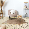 Tapis Forme Peau de Bête 120x158cm Imitation Fourrure Taupe
