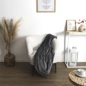 Plaid Ultra Doux 127x178cm avec Poche Pieds Gris Anthracite et Sherpa