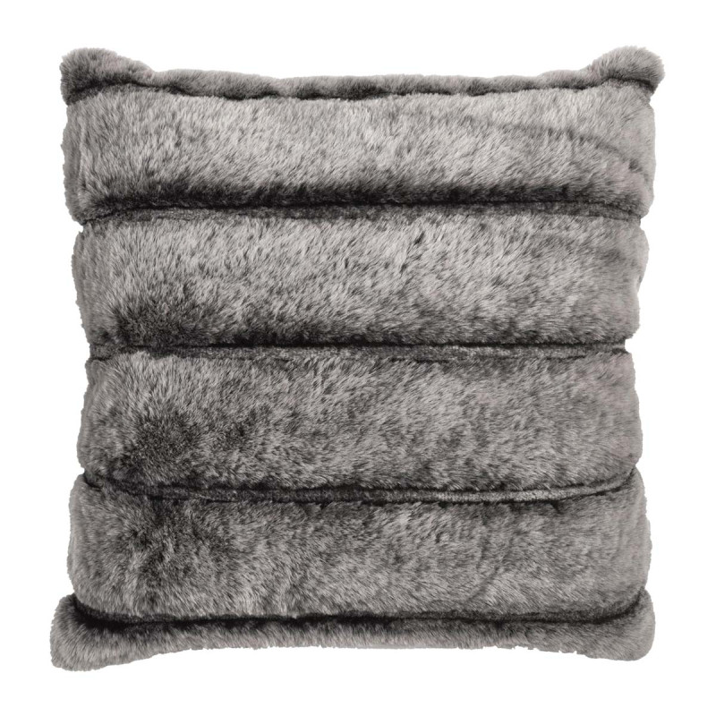 Coussin Ultra Doux 40x40cm Texturé Imitation Fourrure Gris Foncé Déhoussable Coussin Ultra Doux 40x40cm Texturé Imitation Fourrure Gris Foncé Déhoussable