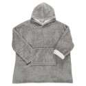 Sweat à Capuche Plaid Ultra Doux Effet Nid d'Abeille Gris Intérieur Sherpa