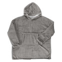 Sweat à Capuche Plaid Ultra Doux Effet Nid d'Abeille Gris Intérieur Sherpa