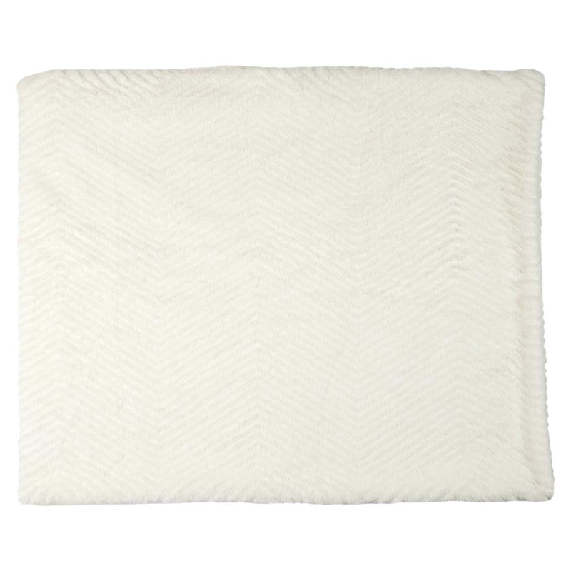 Plaid Ultra Doux 120x150cm Imitation Fourrure Blanche Motifs Géométriques Plaid Ultra Doux 120x150cm Imitation Fourrure Blanche Motifs Géométriques