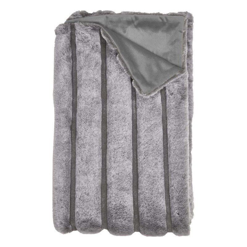 Plaid Ultra Doux 120x150cm Texturé Imitation Fourrure Gris Plaid Ultra Doux 120x150cm Texturé Imitation Fourrure Gris