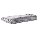 Plaid Ultra Doux 120x150cm Texturé Imitation Fourrure Gris