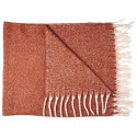 Plaid 120x150cm Chiné Terracotta avec Franges Blanches