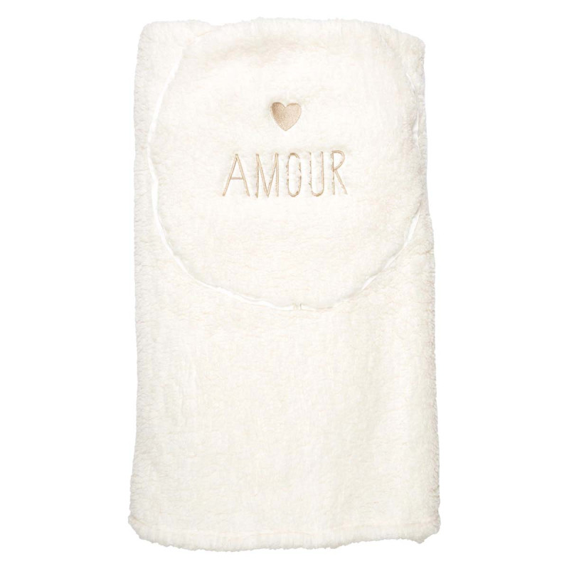 Plaid Coussin 2-en-1 "Amour" en Sherpa Coloris Crème Plaid Coussin 2-en-1 "Amour" en Sherpa Coloris Crème
