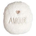 Plaid Coussin 2-en-1 "Amour" en Sherpa Coloris Crème