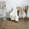 Plaid Coussin 2-en-1 "Amour" en Sherpa Coloris Crème