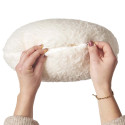 Plaid Coussin 2-en-1 "Amour" en Sherpa Coloris Crème