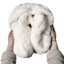 Plaid Coussin 2-en-1 "Amour" en Sherpa Coloris Crème