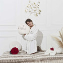 Plaid Coussin 2-en-1 "Amour" en Sherpa Coloris Crème