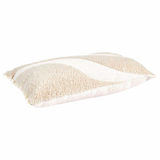 Coussin 30x50cm Beige Tissu Bouclette Motif Vague