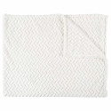 Plaid Ultra Doux 120x150cm Motif Chevrons Blanc