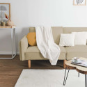 Plaid Ultra Doux 120x150cm Motif Chevrons Blanc