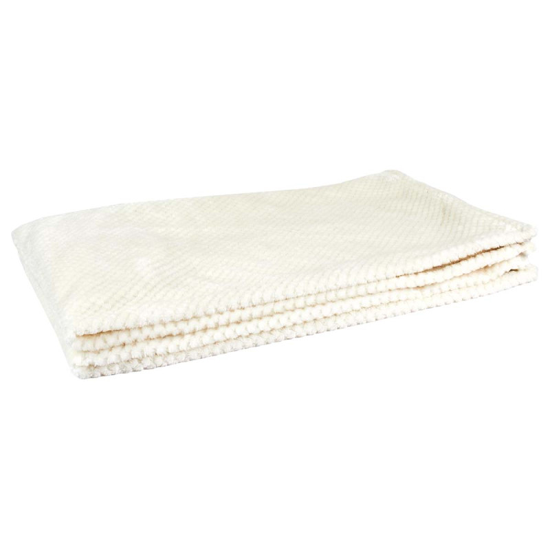 Plaid Ultra Doux 120x150cm Nid d'Abeille Crème Plaid Ultra Doux 120x150cm Nid d'Abeille Crème
