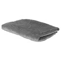 Plaid Flanelle 150x200cm Embossé Motif Feuilles Gris