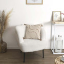 Coussin 40x40cm Beige Motifs Vagues Tressés avec Pompons