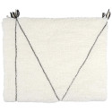 Plaid Sherpa 130x160cm Blanc Motif Géométrique Tressé Noir