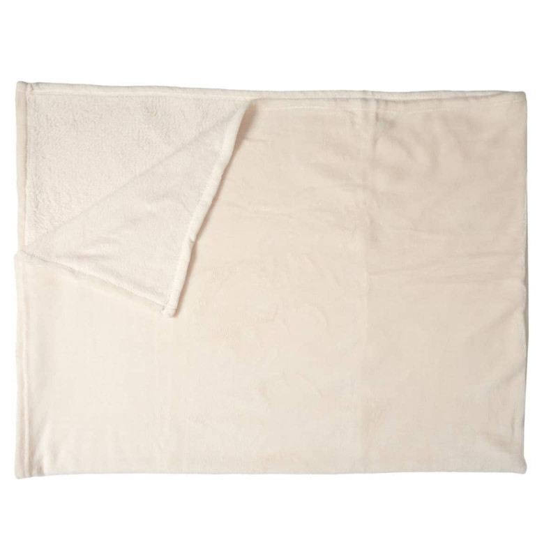 Plaid Doux en Microfibre Crème 150x200cm Plaid Doux en Microfibre Crème 150x200cm