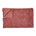 Plaid Flanelle 150x200cm Embossé Motif Feuilles Terracota