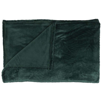 Plaid Flanelle 150x200cm Embossé Motif Feuilles Vet Sapin