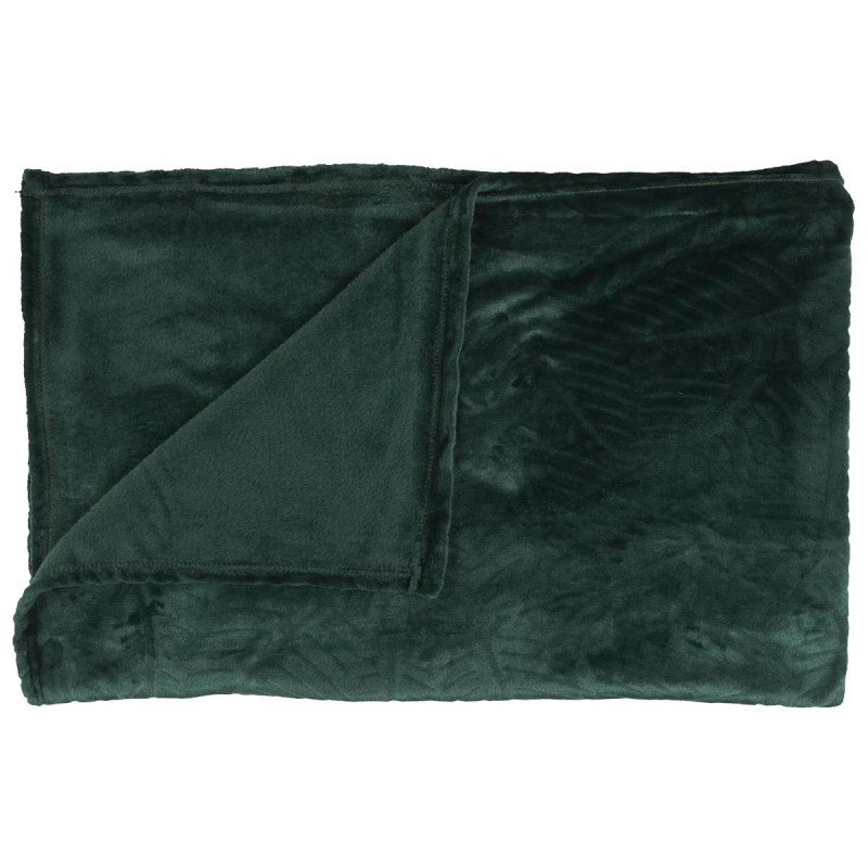 Plaid Flanelle 150x200cm Embossé Motif Feuilles Vet Sapin Plaid Flanelle 150x200cm Embossé Motif Feuilles Vet Sapin