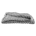 Plaid Chunky 120x150cm Grosse Maille Tressée Coloris Gris