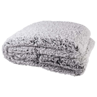 Plaid Ultra Doux 120x150cm Sherpa Gris