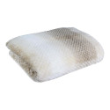Plaid Ultra Doux 150x200cm Nid d'Abeille Dégradé Taupe Blanc