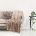 Plaid Ultra Doux 150x200cm Nid d'Abeille Dégradé Taupe Blanc