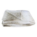 Plaid Ultra Doux 150x200cm Nid d'Abeille Dégradé Taupe Blanc