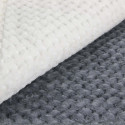 Plaid Ultra Doux 150x200cm Nid d'Abeille Dégradé Gris Blanc