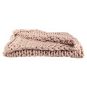 Plaid Chunky 120x150cm Grosse Maille Tressée Coloris Rose