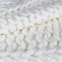 Plaid Chunky 120x150cm Grosse Maille Tressée Coloris Blanc
