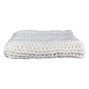 Plaid Chunky 120x150cm Grosse Maille Tressée Coloris Blanc