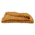 Plaid Chunky 120x150cm Grosse Maille Tressée Coloris Ocre