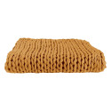 Plaid Chunky 120x150cm Grosse Maille Tressée Coloris Ocre