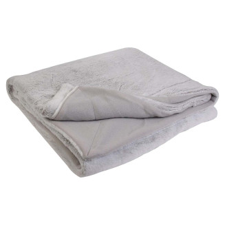 Plaid Ultra Doux 140x200cm Imitation Fourrure Grise