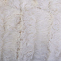 Plaid 120x150cm Texturé Imitation Fourrure Blanche avec Anse Simili Cuir Marron