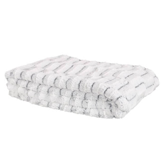Plaid Ultra Doux 140x200cm Texturé Gris Clair
