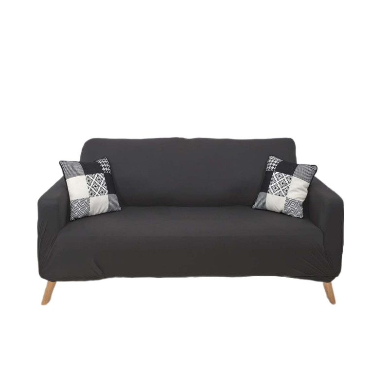 Housse Extensible Coloris Gris pour Canapé 2 Places Housse Extensible Coloris Gris pour Canapé 2 Places
