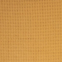 Plaid Jeté de Canapé Gaufré 130x160cm 100% Coton Ocre avec Franges