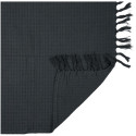 Plaid Jeté de Canapé Gaufré 130x160cm 100% Coton Gris Anthracite avec Franges