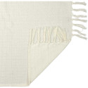 Plaid Jeté de Canapé Gaufré 170x250cm 100% Coton Blanc avec Franges