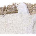 Coussin 40x40cm en Jute et Lin Tressé Doré avec Franges Déhoussable