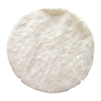 Tapis Rond Ø115cm Imitation Fourrure Blanche