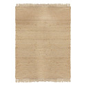 Tapis Rectangulaire 120x170cm en Toile de Jute Tressée Naturelle avec Franges