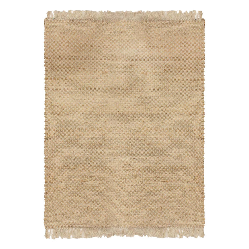Tapis Rectangulaire 120x170cm en Toile de Jute Tressée Naturelle avec Franges Tapis Rectangulaire 120x170cm en Toile de Jute Tressée Naturelle avec Franges