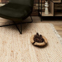 Tapis Rectangulaire 120x170cm en Toile de Jute Tressée Naturelle avec Franges